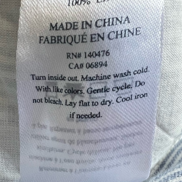 Faherty Isha Dress Linen Blue Mini Stripe Size S NEW - Picture 15 of 16